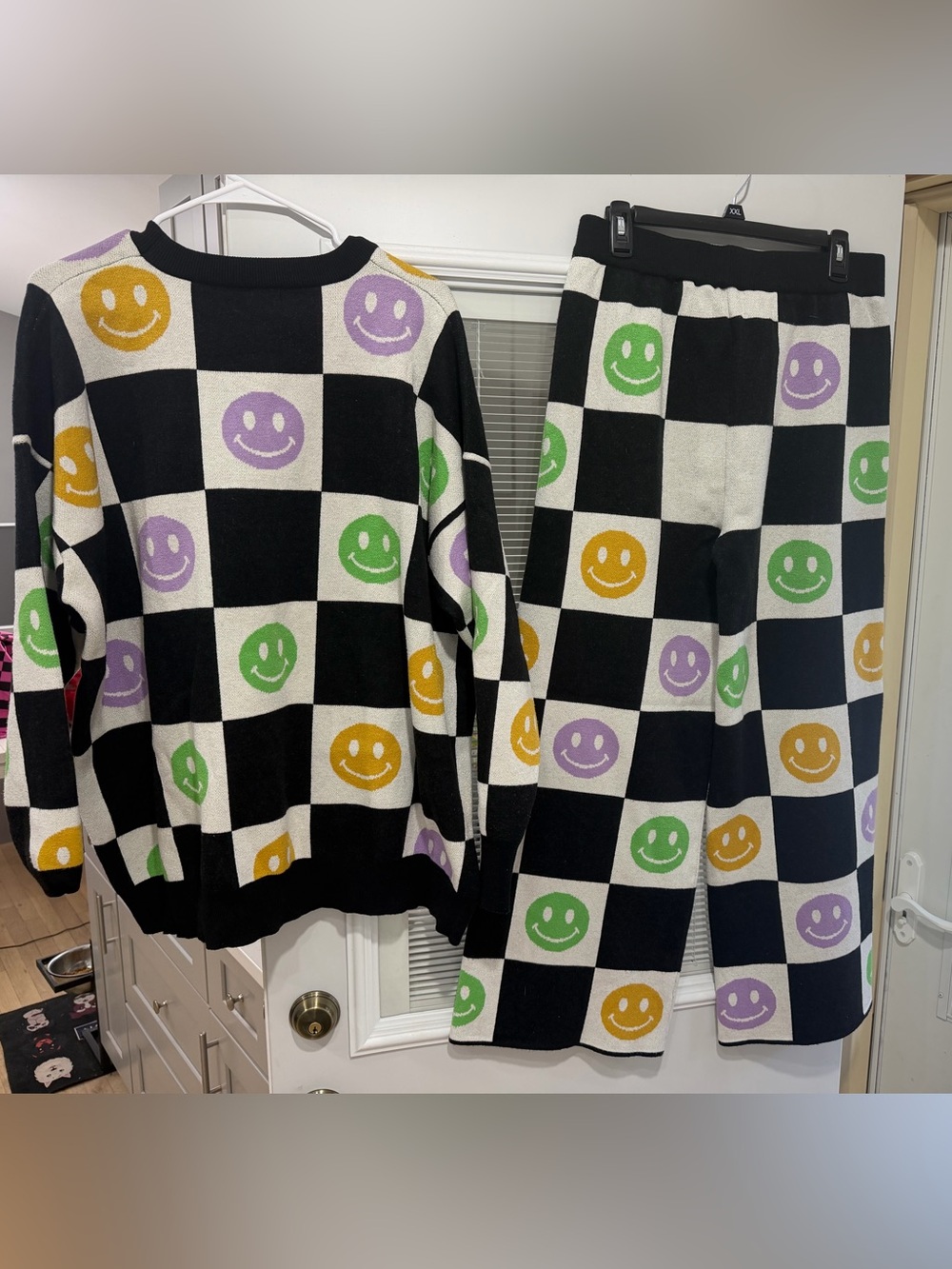 Dressed in Lala Checkerboard Smile Set with Green, Purple & Yellow Smiles